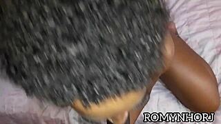 That hot black woman's tasty blowjob outdoors.