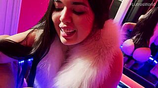 chubby babe giving pov blowjob with big tits