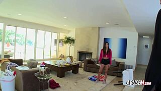 horny young chick teases huge dicked hunky dude to fuck her