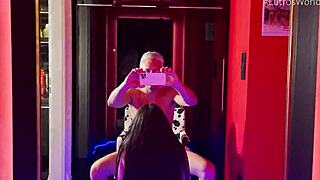 chubby babe giving pov blowjob with big tits