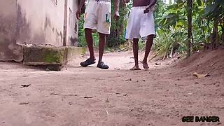 Village Amateur in the Kitchen with Two Long Dicks!