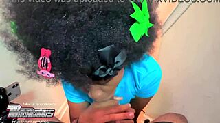 Sloppy wet staircase blowjob!