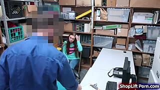 This busty shoplifter is getting rammed by the store officer 😏