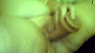 My tight pussy drips from massive dildo play. Leaking everywhere in private.