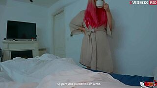 Stepmother Seduces Stepson in Morning Passion, Cumming in Her Coffee