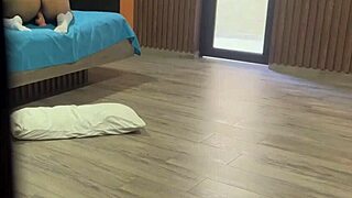 School Latina uses a toy in front of her stepfather's view - amateur