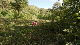 Peeping Pervert Caught by Dominant Yoga Girl and Fucked Right in the Woods