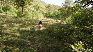 Peeping Pervert Caught by Dominant Yoga Girl and Fucked Right in the Woods