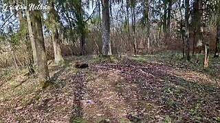 Shy Russian Girl Delivers Slobbery Blowjob On First Date In Woods