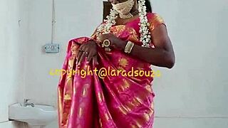 Indian Crossdresser Model Lara Dsouza Saree Video3