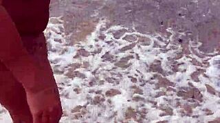 hey, check out this sexy asian wife with big tits nude on the beach