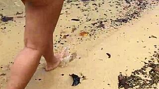 hey, check out this sexy asian wife with big tits nude on the beach