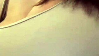 Stepmom with milky tits sucks and shows swollen pussy
