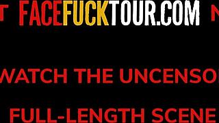 Shy cutie's first deep throat