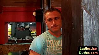 Femdom amateur babes pegging guy asshole with bottle