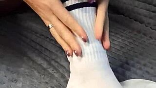 dirty step sister bought socks special to tease my dick?