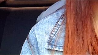 Naughty App Driver Catches Endowed Passenger Masturbating Behind Her!