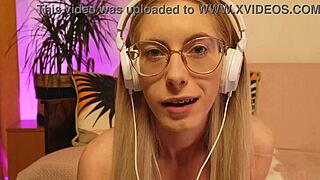 stroke it when you look at my face with glasses and braces, i am a tall skinny blonde teen with small tits.