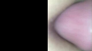 Brunette moans during anal with crossdresser