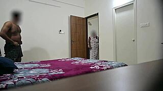 blowjob and hardcore fucking with wife while maid cleans room