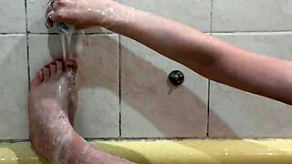 omg i'm obsessed with this cute brunette teen in bath fingering wet pussy soaping boobs ass nipples feet!!