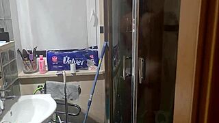 shower blowjob unloads huge facial cum blast