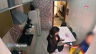 Hot Wife Thay Ksada Steps Out Of Shower In Sheer Nightgown For Delivery Boy