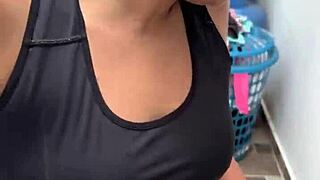 heart races begging sexy latina neighbor to wash clothes intimately