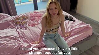 Stepsister tries on sexy panties for date, but my fingers end up deep in her wet slit instead.