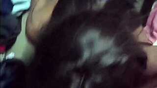 On her knees sucking boss's small cock then bent over for passionate doggystyle ebony loving