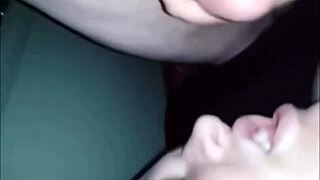 chubby slut blows two guys hard oral party orgy big tits jiggle!