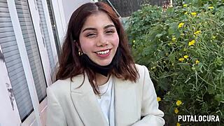 Hot latina marina gold caught sucking cock outdoors then fucked missionary