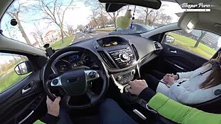 i couldn't resist stopping for lili charmelle's car fuck and creampie