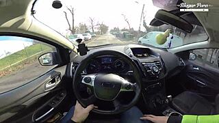 i couldn't resist stopping for lili charmelle's car fuck and creampie