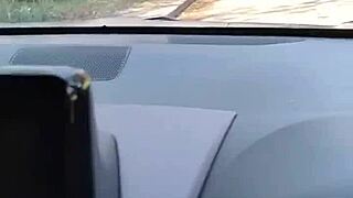 so this naughty housewife gets pulled over and rubs one out quick in the public layby