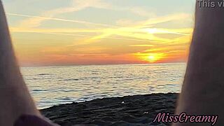 whoa flashing cock to stepdaughter on beach she jerks me off publicly 😲🌅