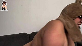 bbw isabelle myers in cute bear hat spreads pussy teases then face fucks and sucks your throbbing cock pov