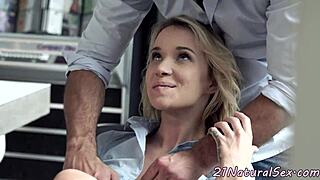 inked euro babe trembles with pleasure getting banged hard from behind