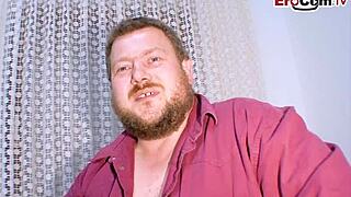 German fat BBW couple meets mature milf amateur casting