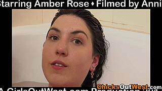 aussie slut teases with small tits during steamy pee play