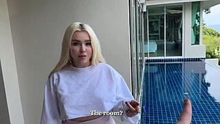 Classmate college girl leggings sees my place offers juicy tits pussy creampie sex