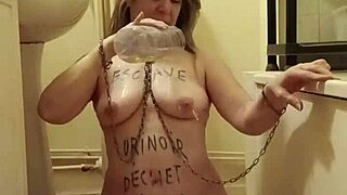 Bound Slave's Uro Self-Session and Belt Whipping in Outdoor Humiliation!