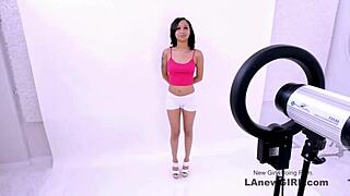 Tiny Brunette Model Fucked Hard During Casting Audition Sofa Pound