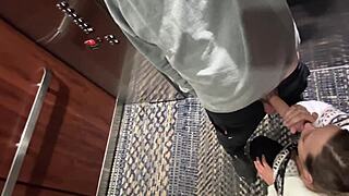 damn cute milf wife fucked hard in hotel elevator for thrill