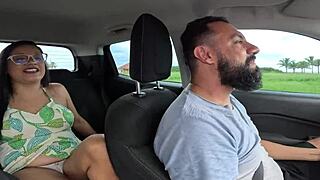 Raquel loves bareback anal in car no condom pussy pounded street quickie