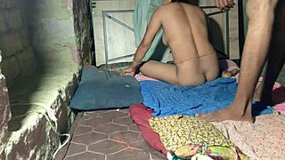 Juicy ebony milf eats cock then rides in morning shower creampie