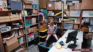 officer grabs petite russian thief rips clothes dominates her with monster cock in office