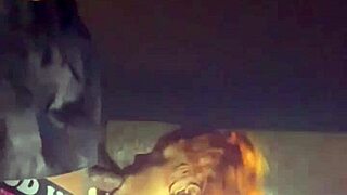 Big ass ebony bent over in Beale Street garage takes sloppy creampie doggystyle from huge cock