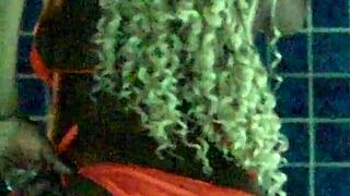 curvy ebony milf's dripping pussy takes ripped clothes quickie pounding