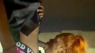 Big ass ebony bent over in Beale Street garage takes sloppy creampie doggystyle from huge cock